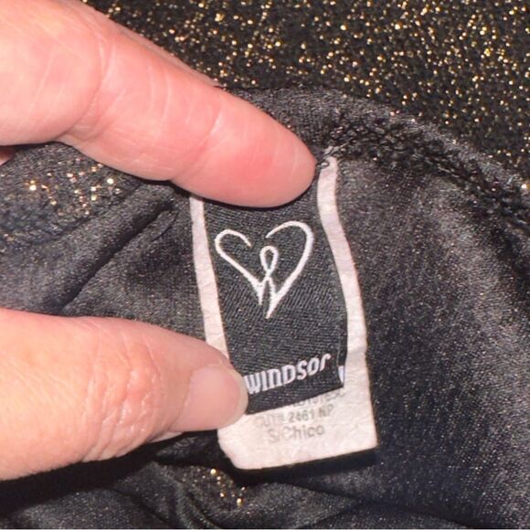 Windsor Elegant Black & Gold Metallic Strapless Mini Dress Size S Chico - Picture 12 of 13